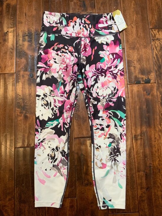 Athleta Pants - Athleta Purple Pink Floral Print 7/8 Tight Leggings, Size M
